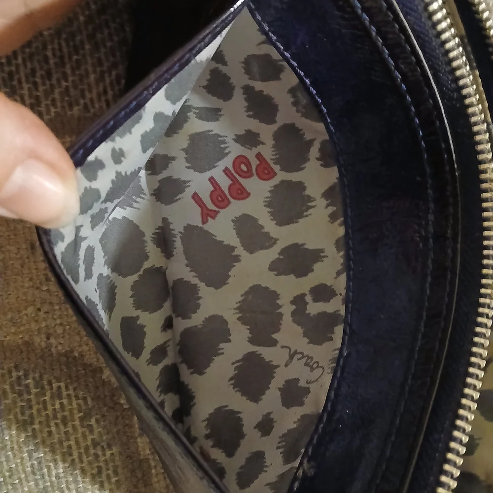 Coach Bundle- Vintage Rare Blue Poppy Clutch, Bag Tag & Envelope - Picture 4 of 13